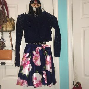 Dark blue two piece homecoming dress!